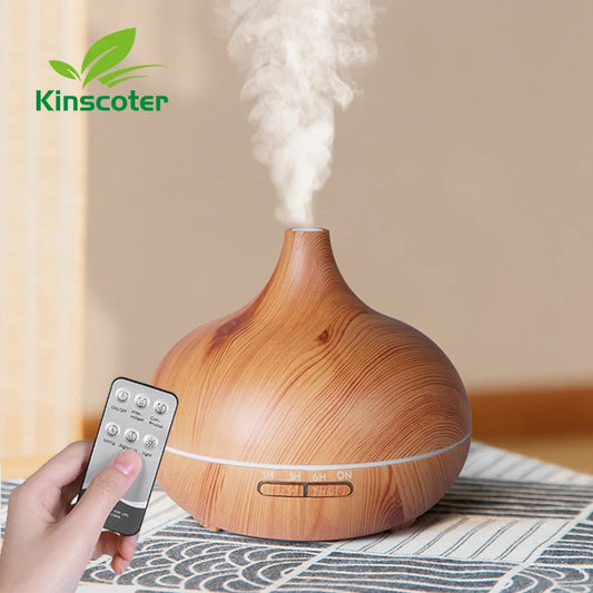 Aroma-Diffusor 500 ml – Holzoptik, Ultraschall, Fernbedienung